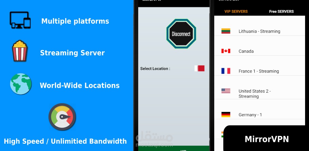 مشروع VPN للأجهزة الأندرويد والويندوز