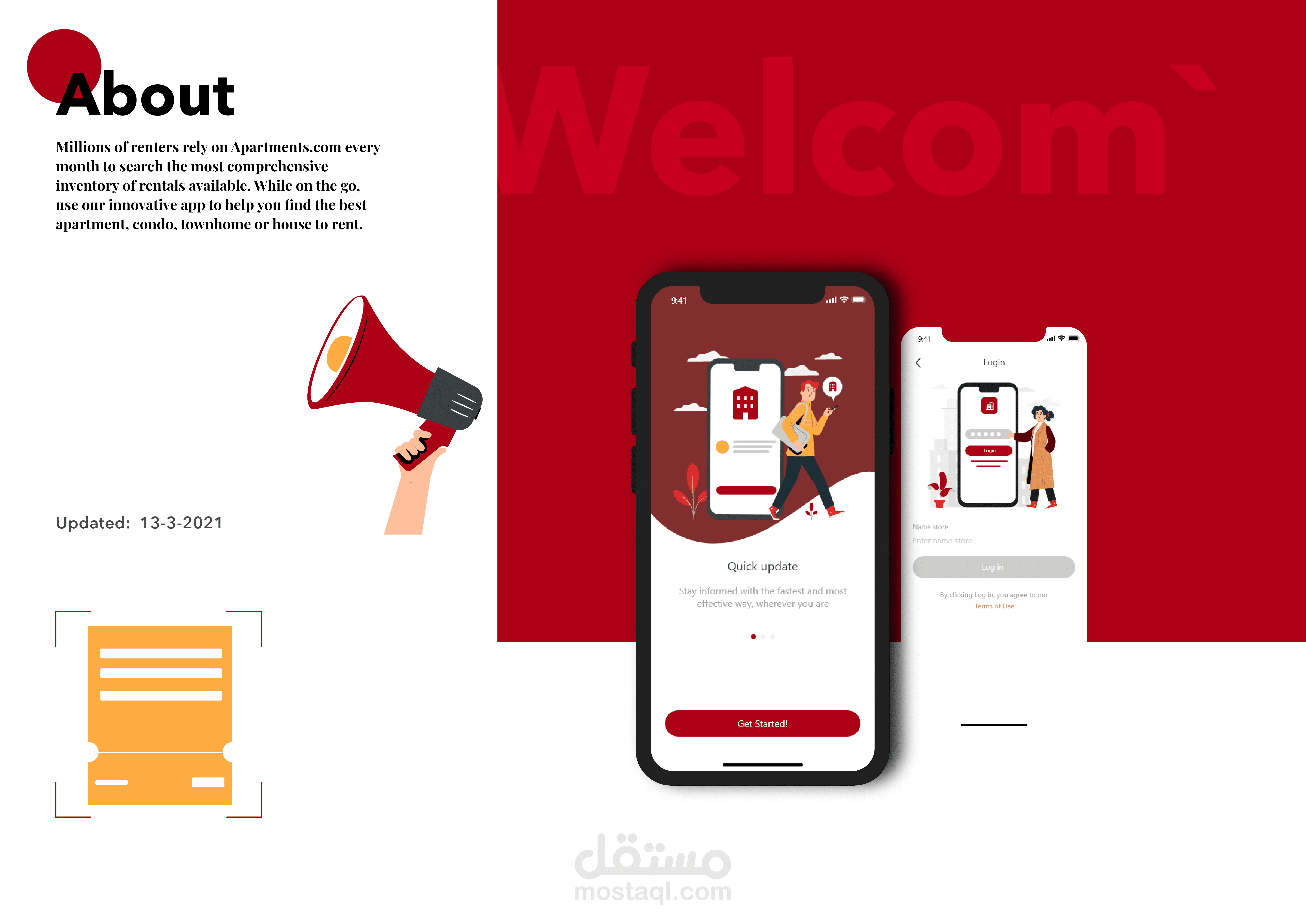 تصميم واجهة مستخدم لأجهزة الأيفون والاندريود UI/UX