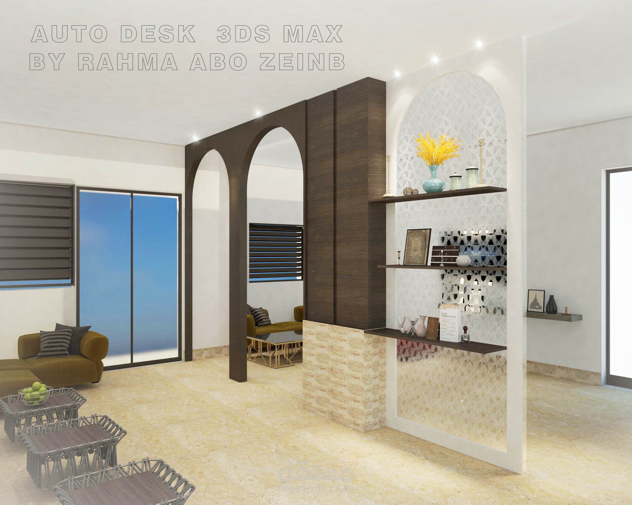 تصميم عمود في غرفة معيشه