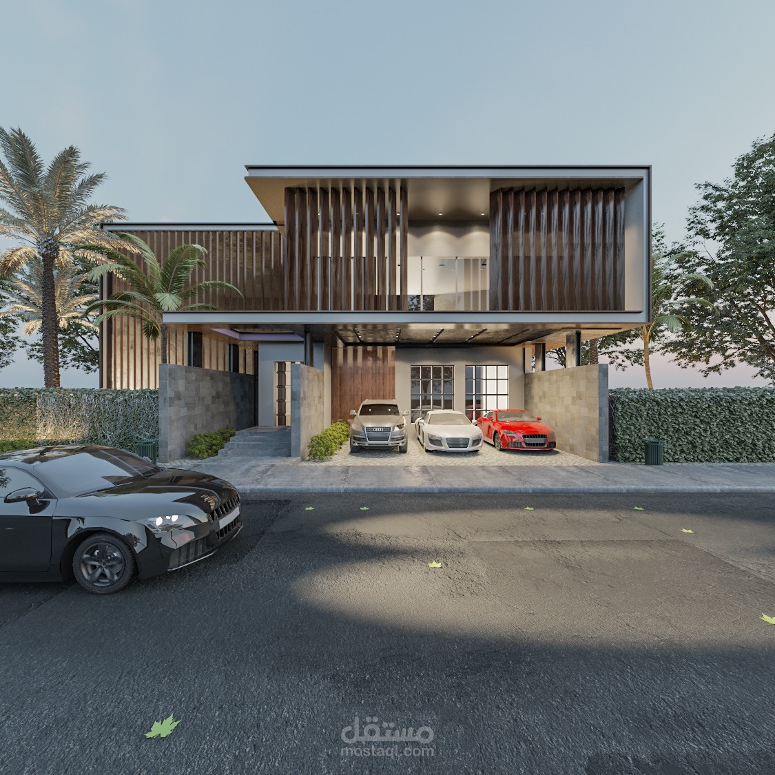 إظهار ليلي لواجهة مودرن