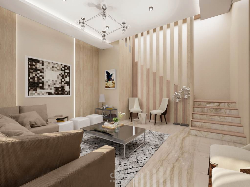 تصميم داخلي لفيلا خاصة غرفه المعيشه الطابق الأول