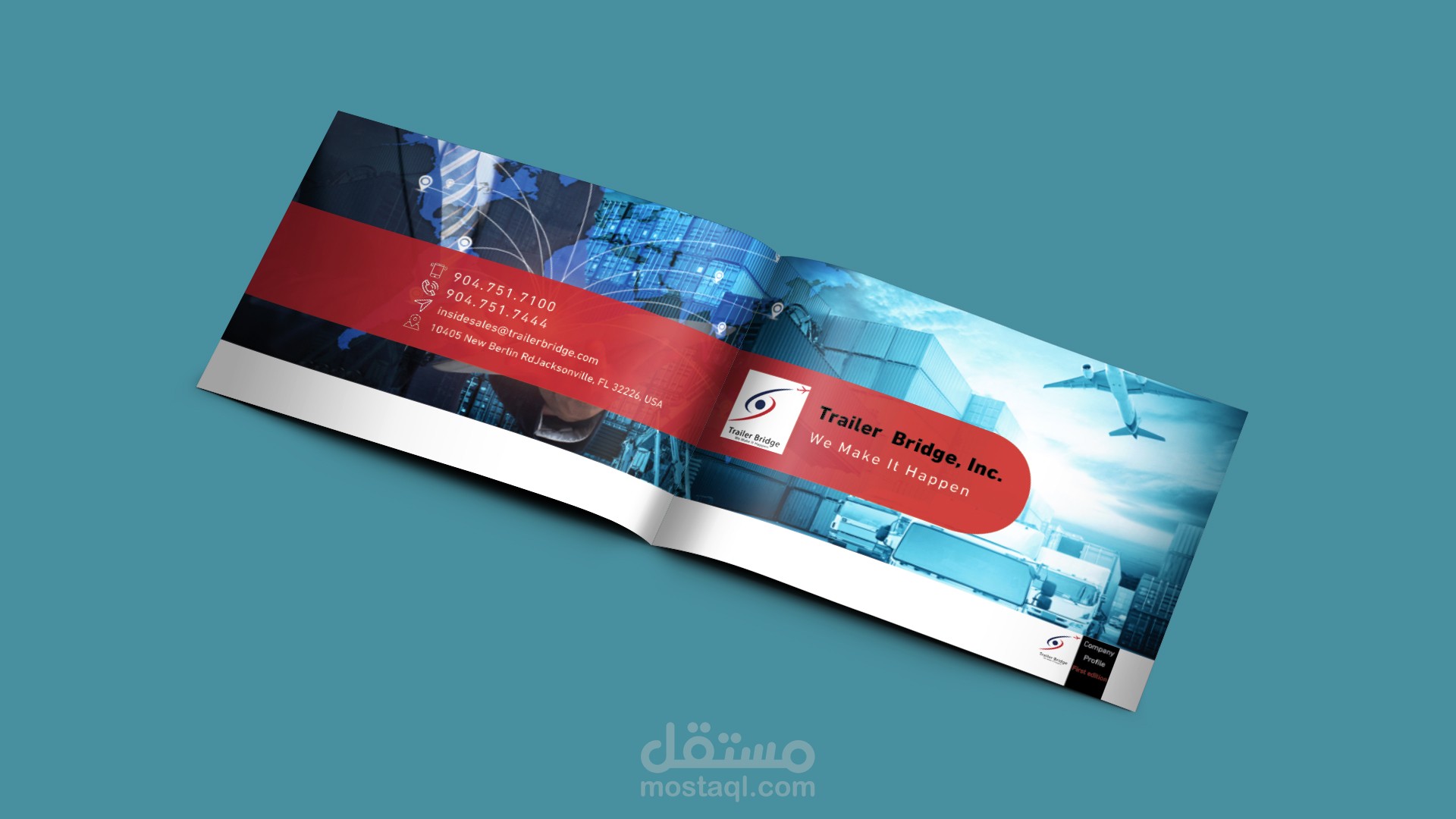 تصميم كتيب تعريفي لشركة شحن