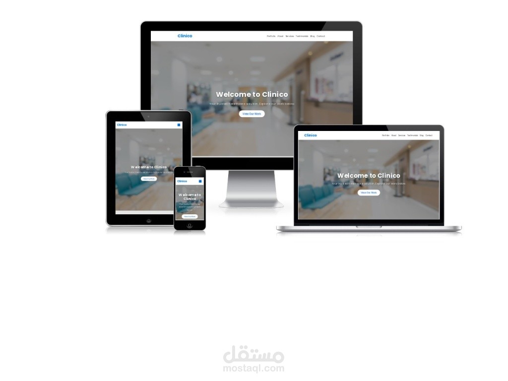 صفحة هبوط احترافية لعيادة طبية بتصميم عصري ومتجاوب