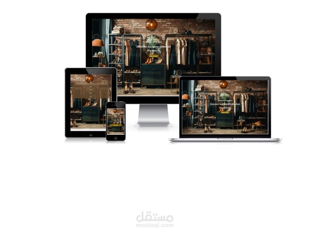 تصميم صفحة هبوط أنيقة لمتجر ملابس تعرض أبرز المنتجات والعروض