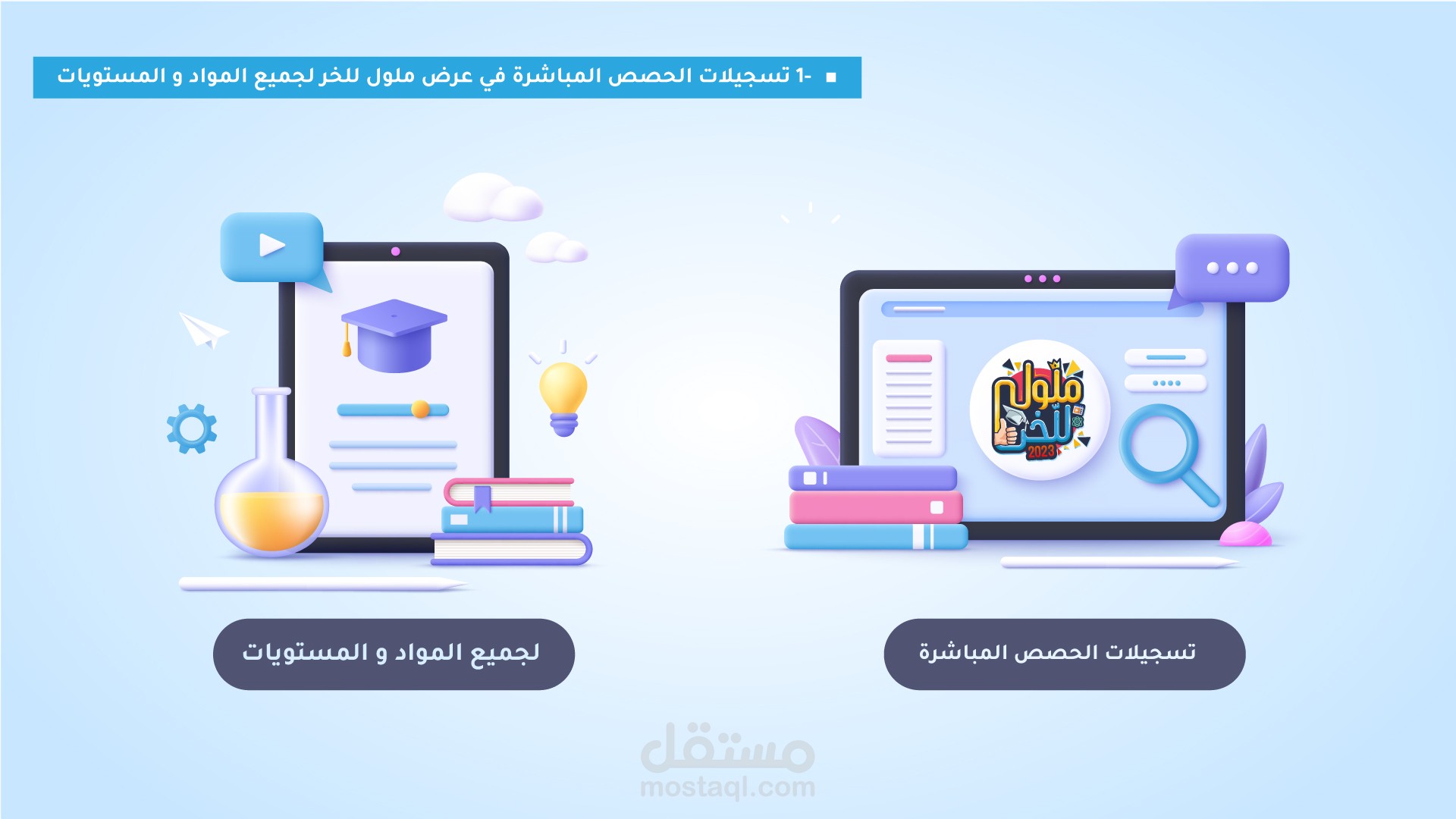موشن جرافيك عرض في منصة تعليمية