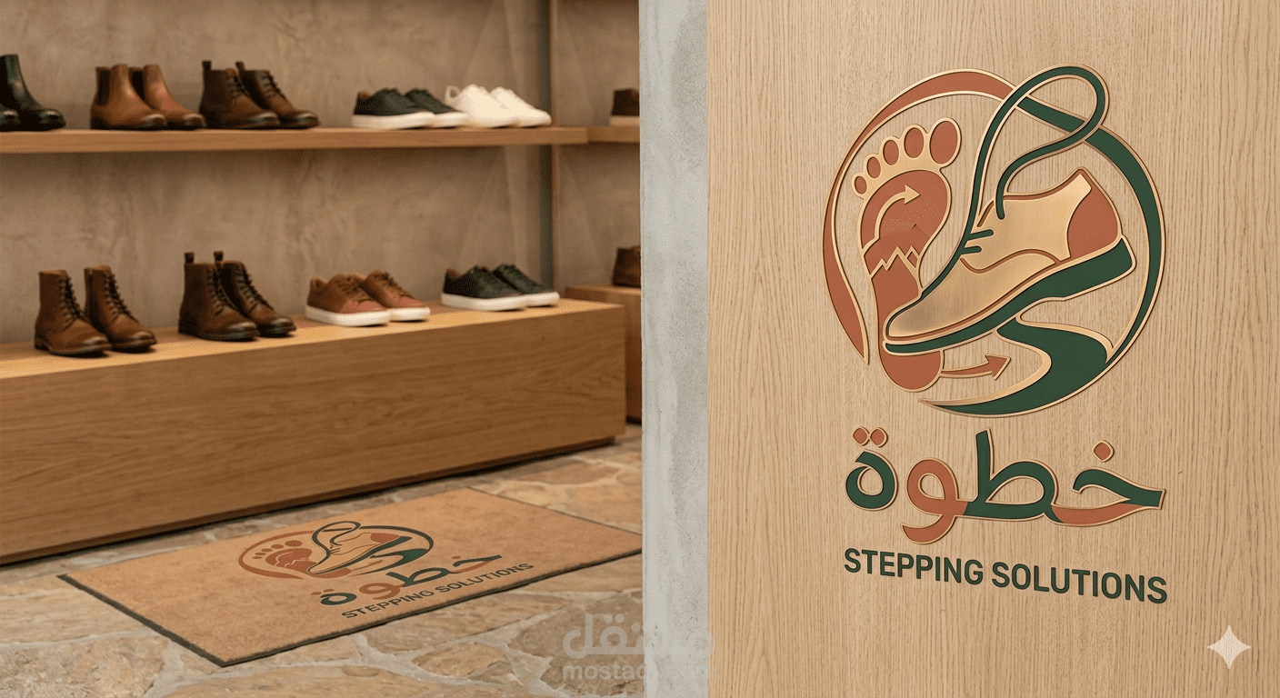 تصميم لوجو وهويه بصريه لمتجر خطوه