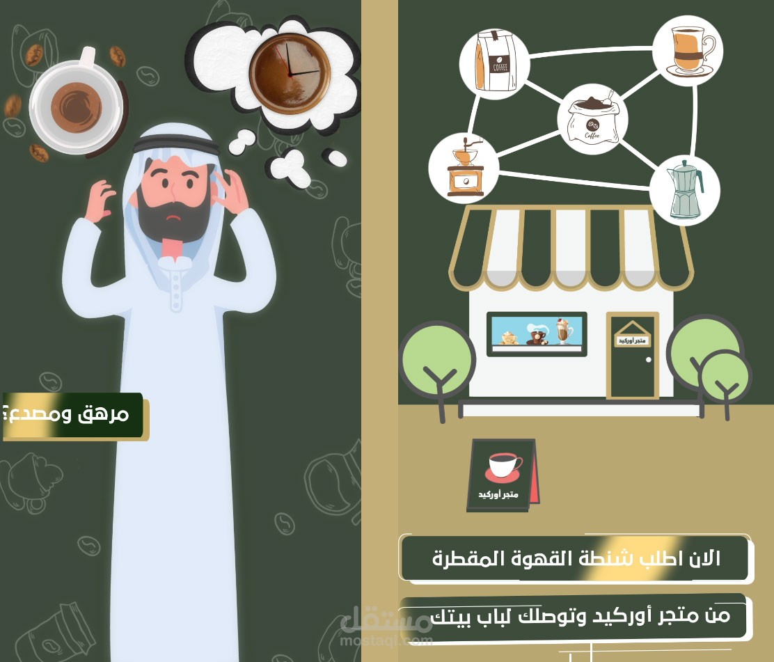 فيديو موشن جرافيك للاسناب شات لمتجر أوركيد بيع ادوات القهوة