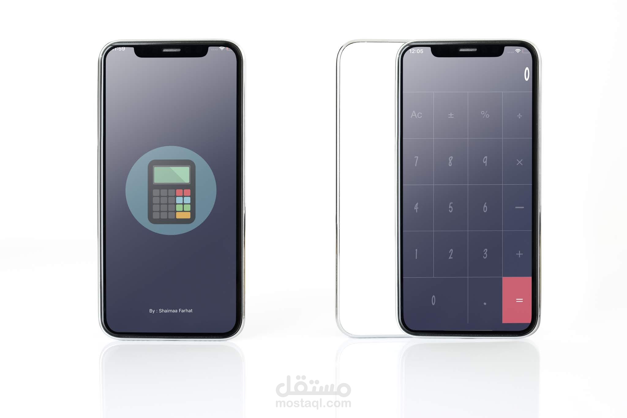 تطبيق اله حاسبه علي الايفون iphone , ios متسخدم swift , x_code
