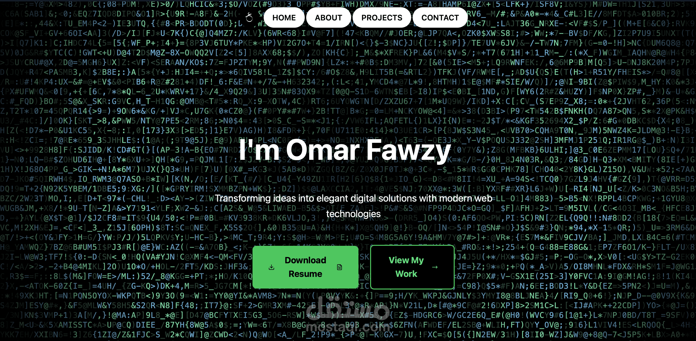 موقع بورتفوليو للمبرمج (موقعي الشخصي)