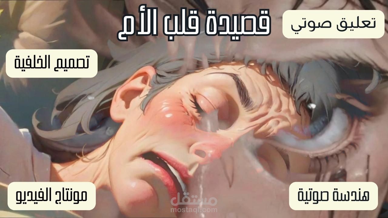 صناعة فيديو بالكامل محتواه قصيدة عنوانها "قلب الأم"