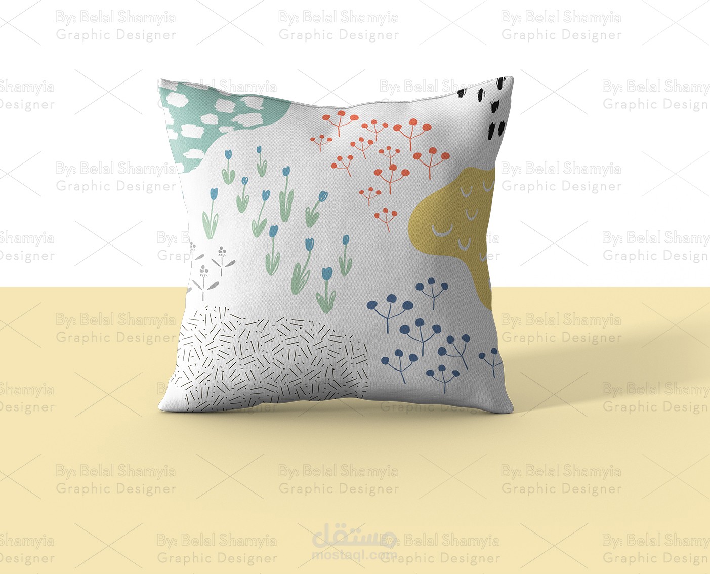 تصميم رسومات للطباعة على مخدة