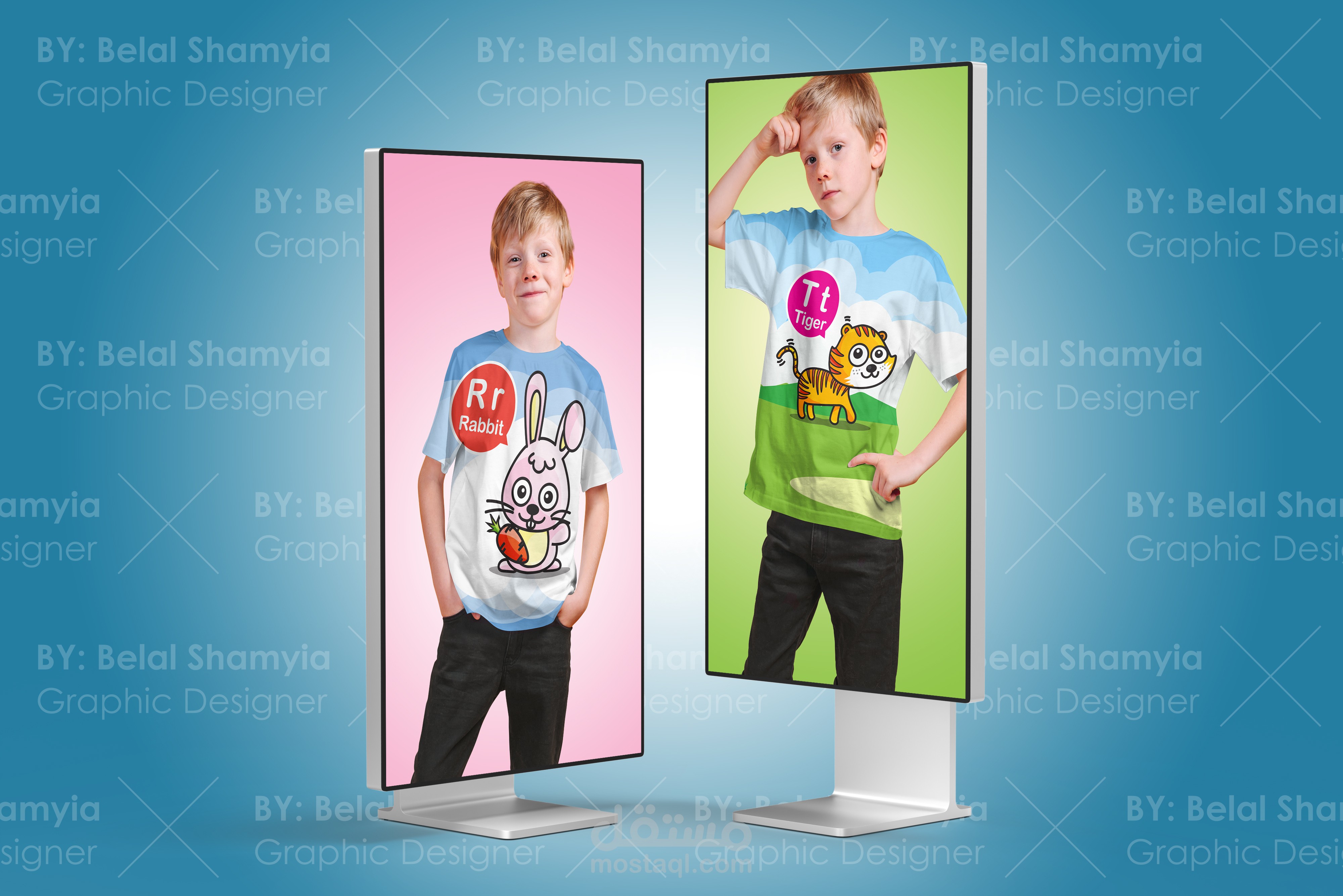 تصميم بلايز للأطفال ( تي شيرت - T-shirt ) برسومات جديدة وجميلة