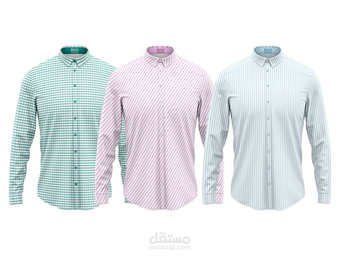 تصميم رسومات مجموعة قمصان +  تجسيم العمل