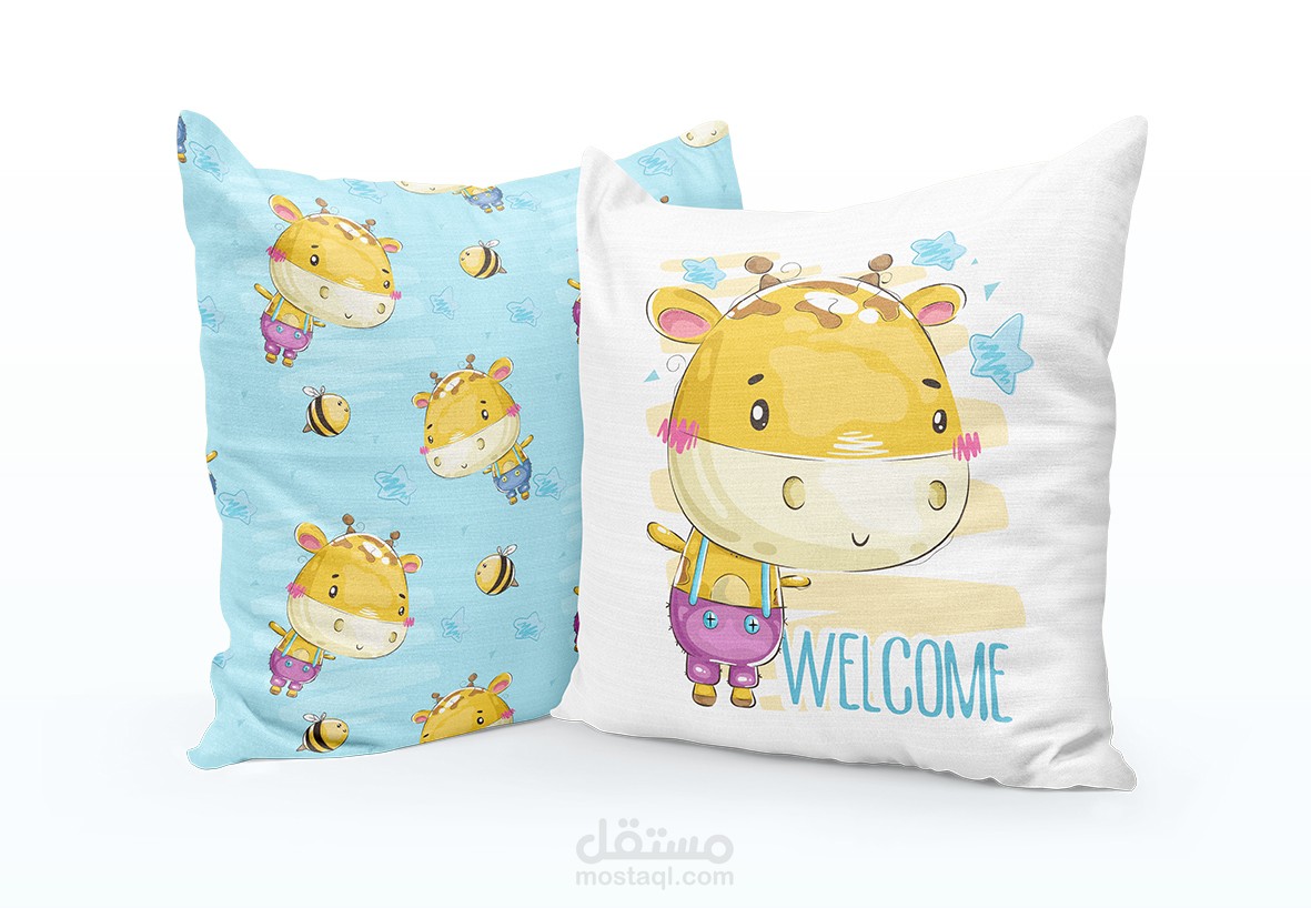 تصميم رسومات للطباعة على مخدات الكنب العصرية أو مخدات نوم الاطفال