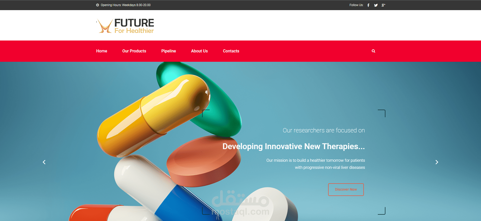 تصميم وتطوير موقع شركة Future For Healthier