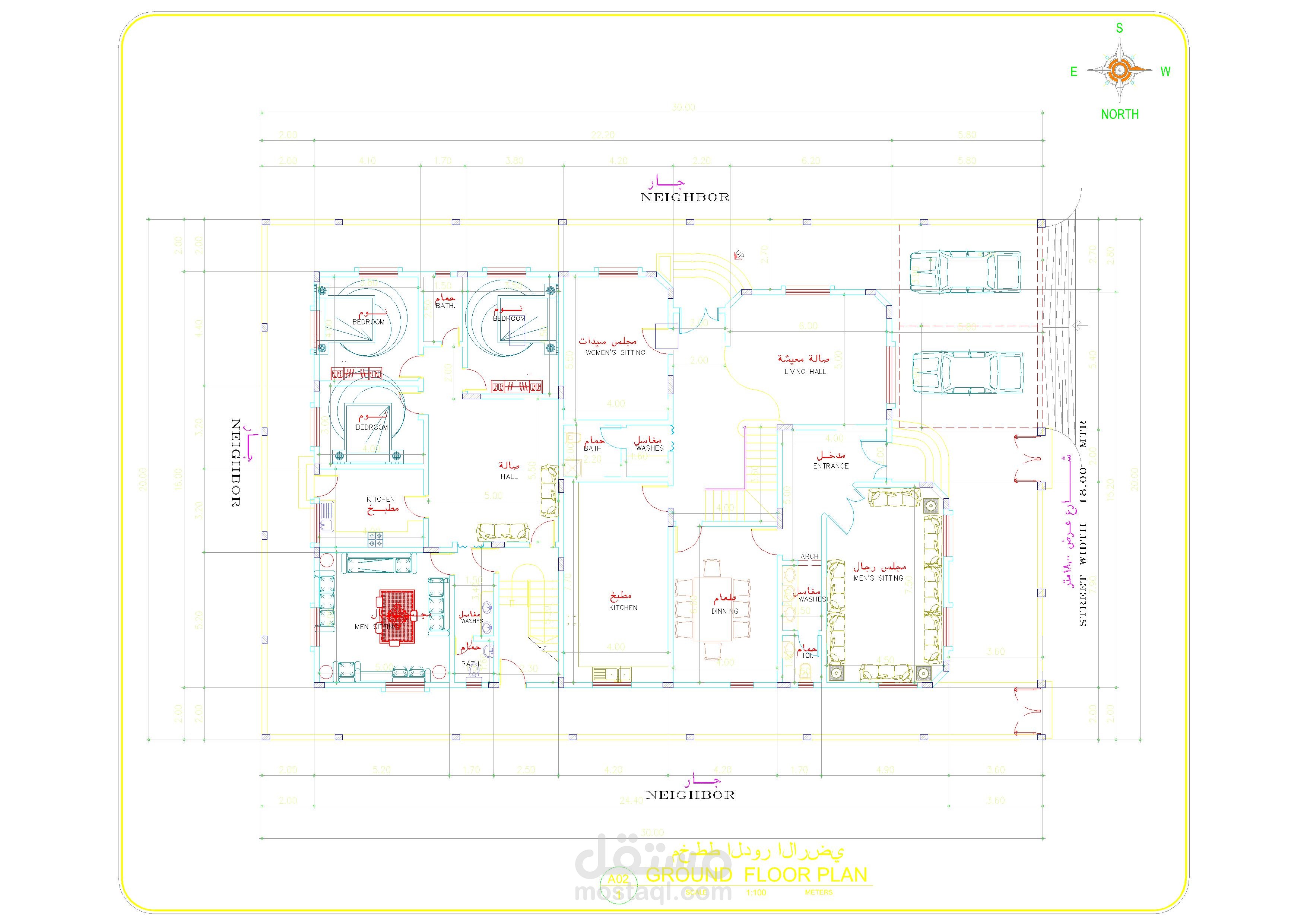 مخططات معمارية كاملة لفلل و عمارات  تم العمل على برنامج الاوتوكاد  أتمنى أن ينال إعجابكم