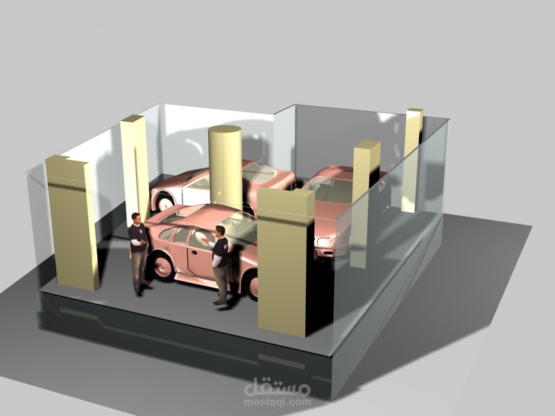 معرض سيارات مساحة 120 م2 حسب طلب العميل