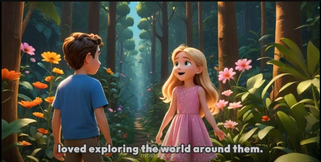 فيديو تعليمى للغة الانجليزية فى صور قصه صغيرة تائة فى الغابة