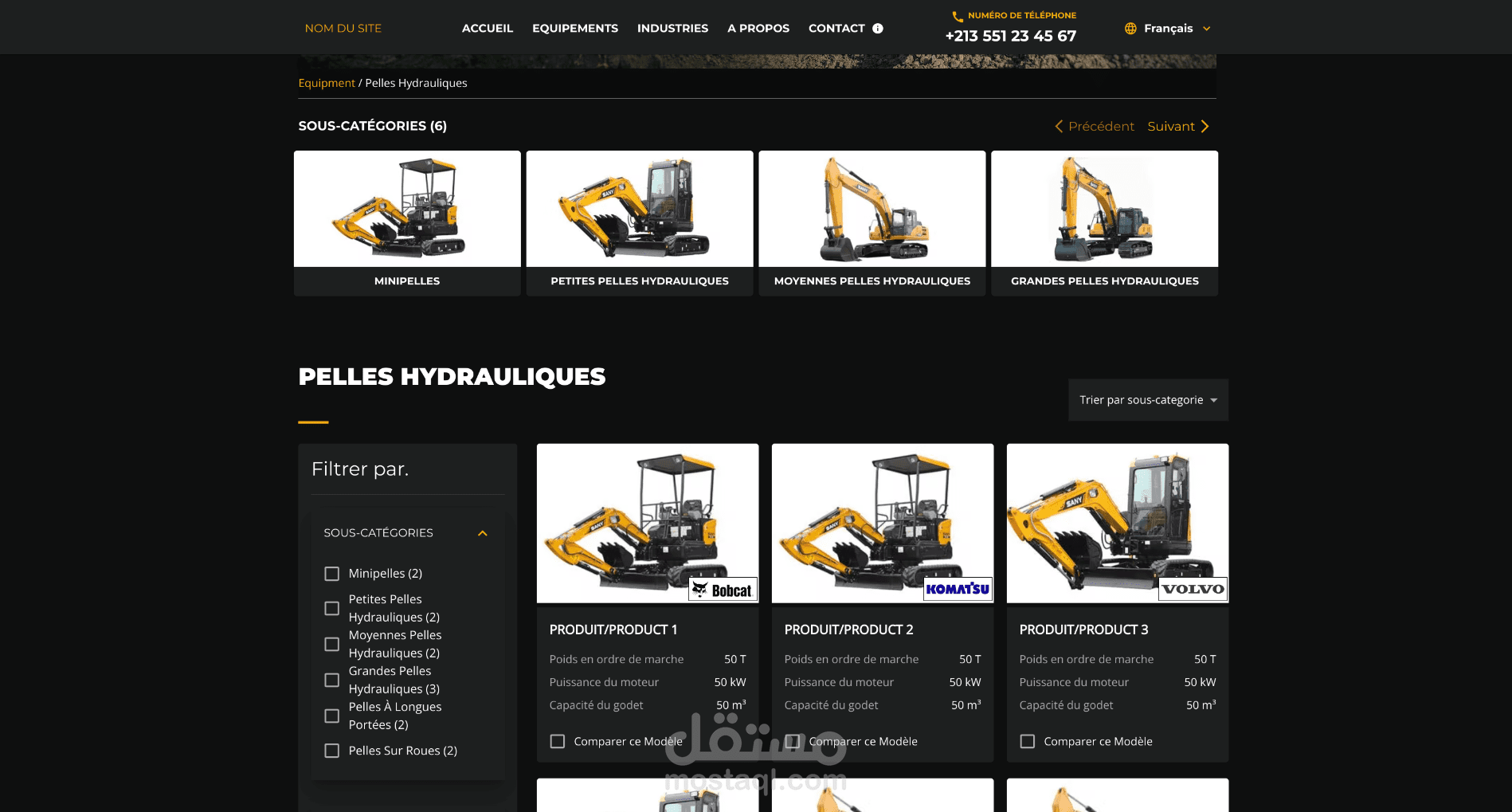 A website for selling/renting equipment