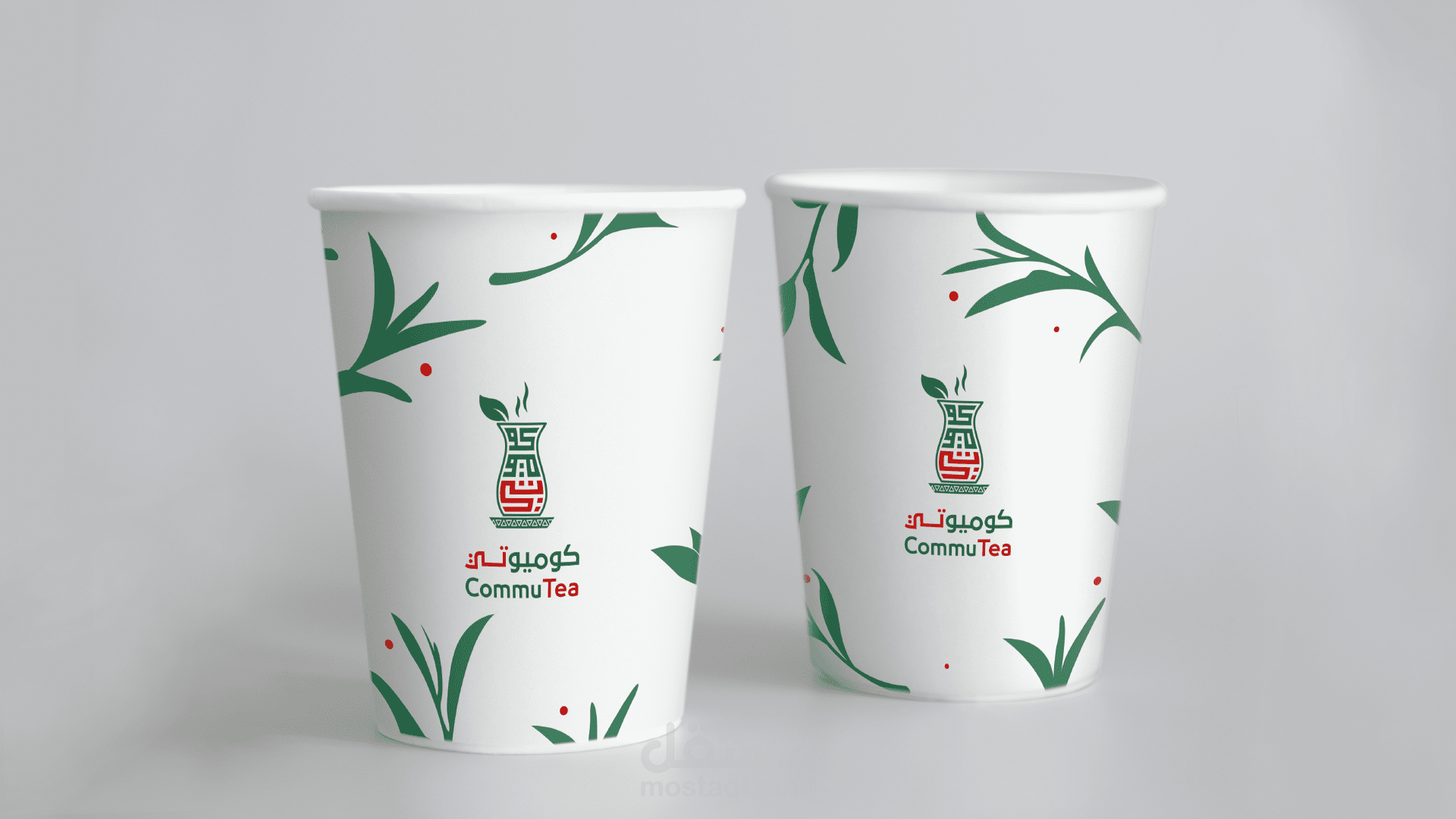 تصميم أكواب كرتون ل كوميوتي Commu Tea