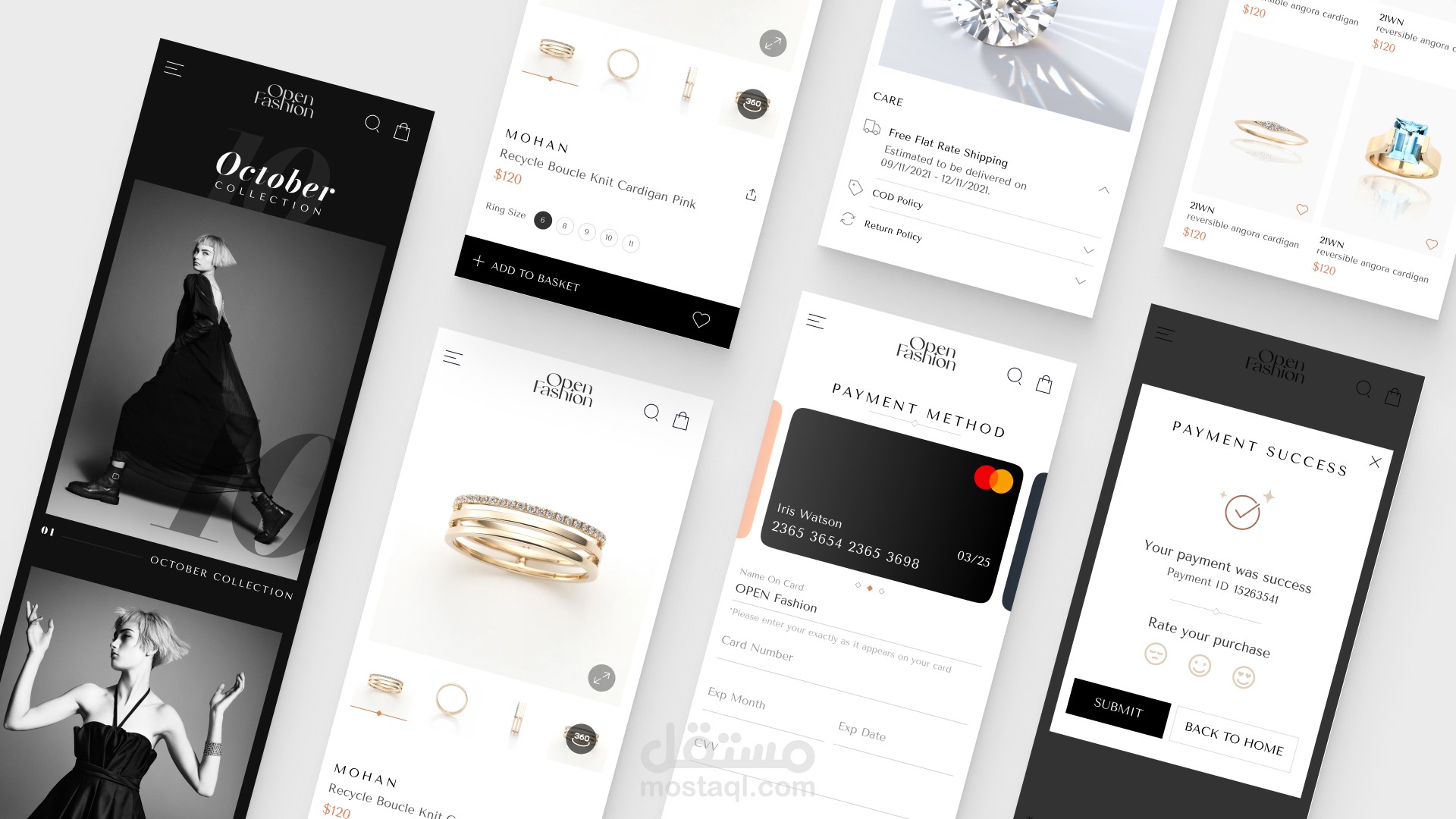 تصميم تطبيق Open Fashion لبيع الملابس البراند العالمية