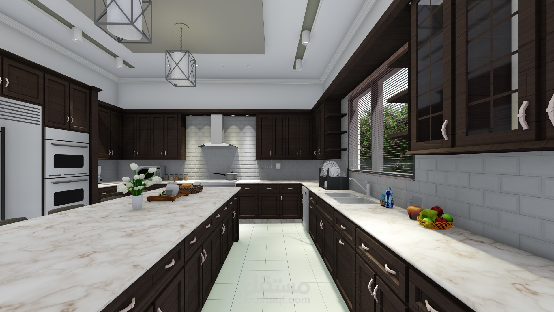 تصميم واخراج مطبخ بالطراز الكلاسيكي.