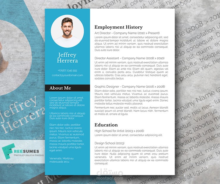 مثال لسيرة ذاتية /cv template
