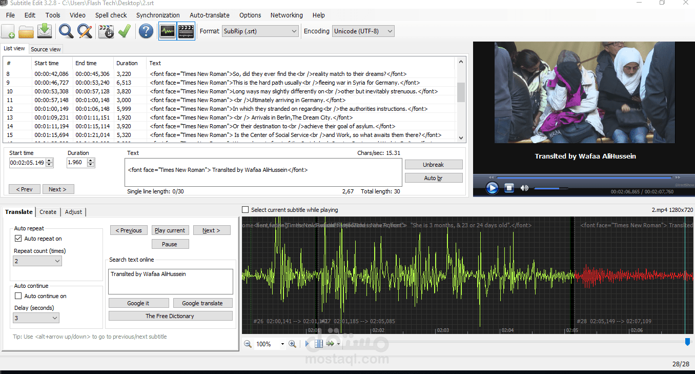 Subtitle Edit program