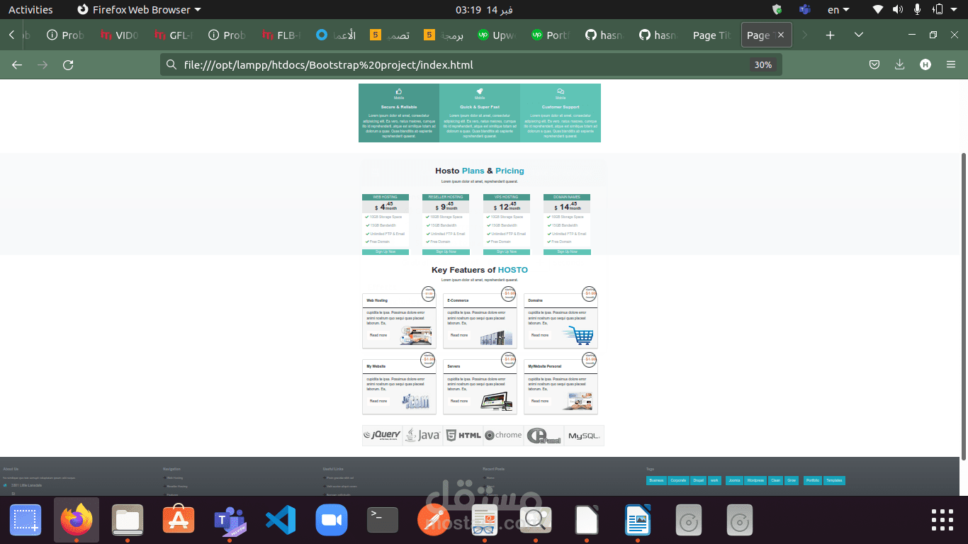 Bootstrap pages