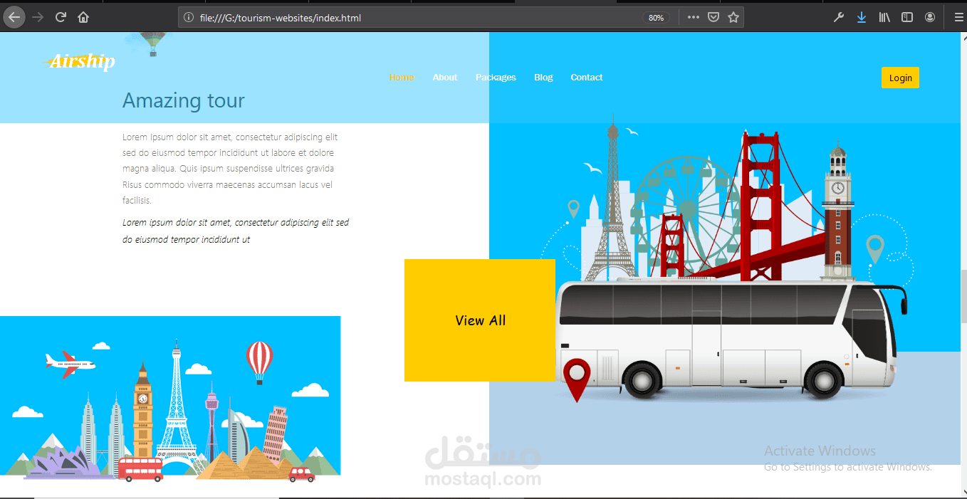 responsive website coding about tourism