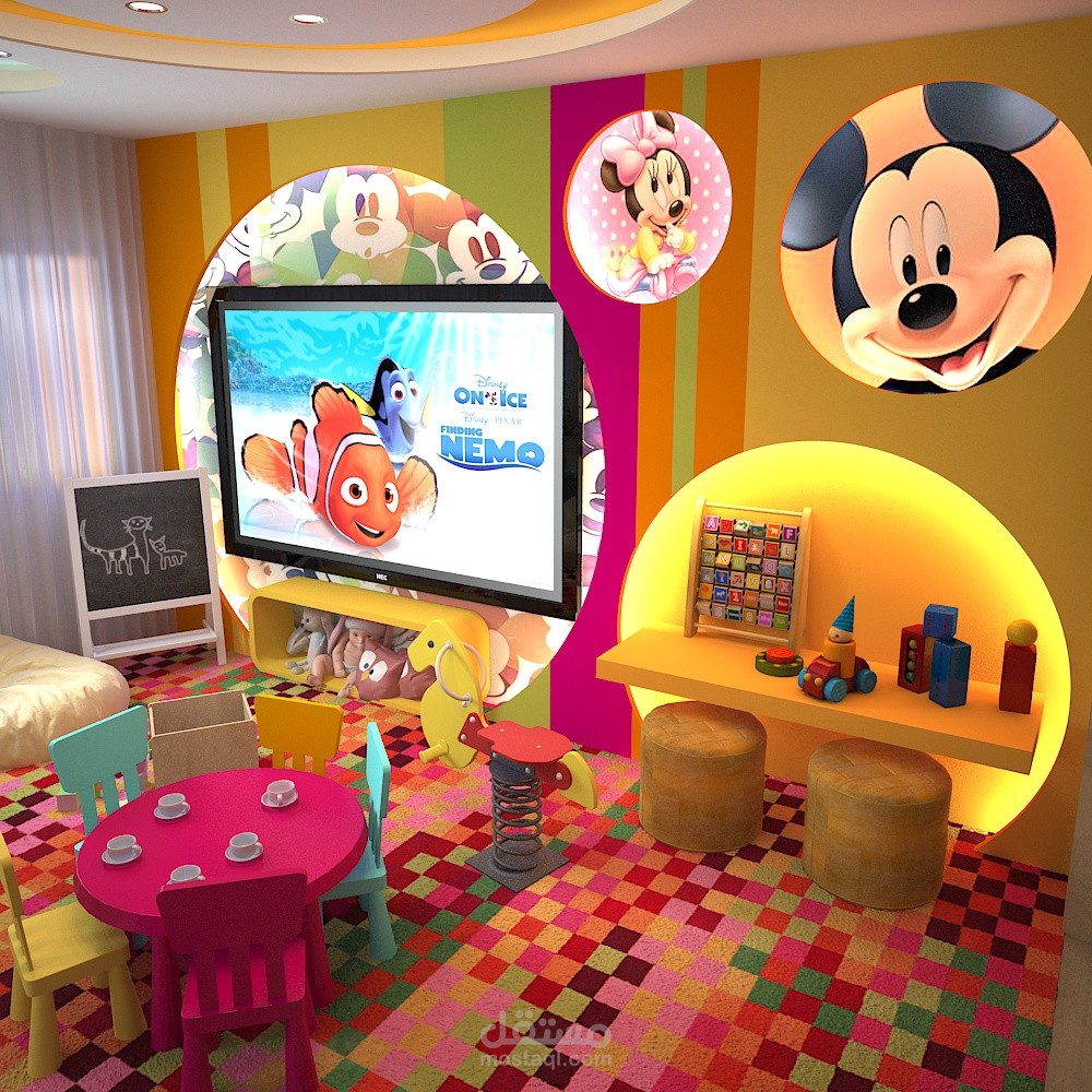 نماذج مختلفة من غرف روضة و لعب الاطفال