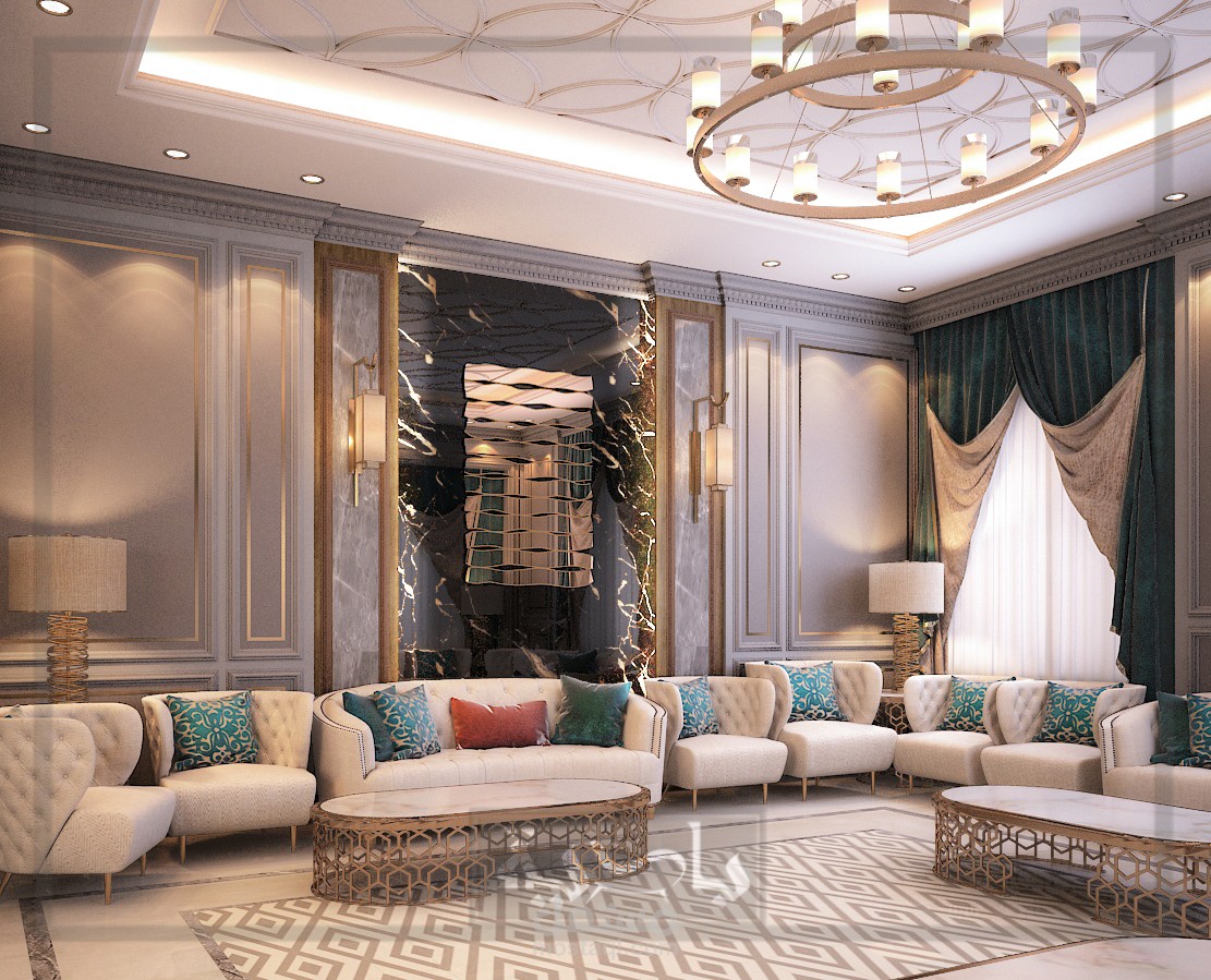 تصميم نيوكلاسيك لمجلس في فيلا بالامارات