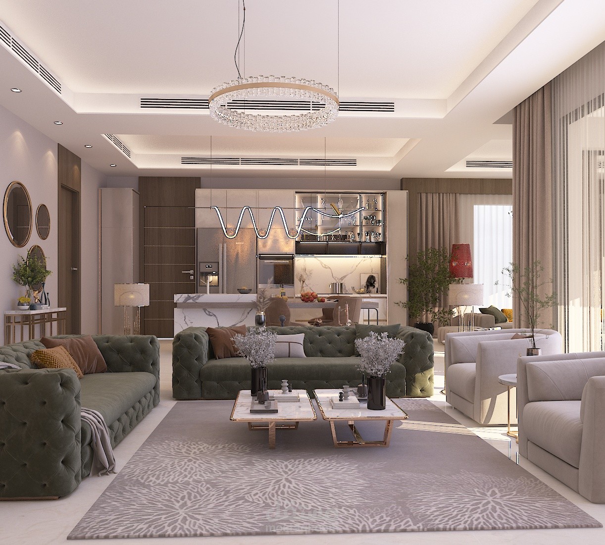 تصميم داخلي فيلا مودرن في الامارات