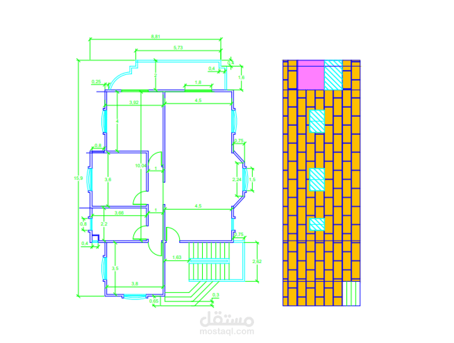 رسم مخطط لمنزل باستخدام برنامج Auto CAD