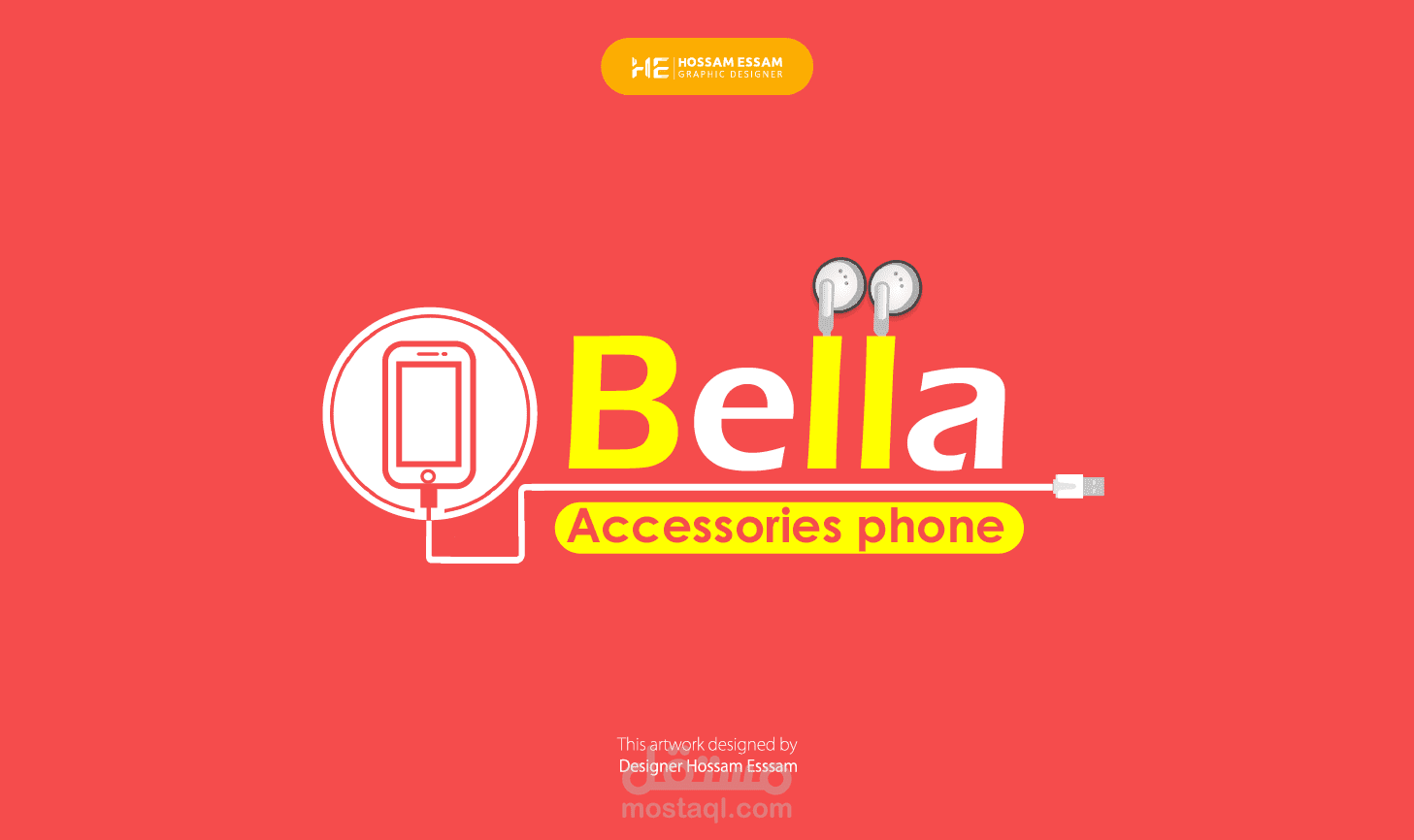 تصميم شعار لمتجر اكسسوارات الهواتف - Bella store