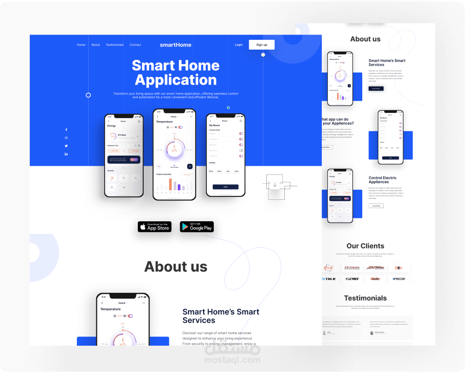 بنيت الصفحةالهبوط لي SmartHome
