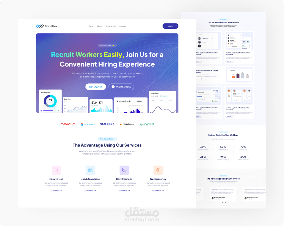 بنيت صفحةالهبوط لي TalentLink