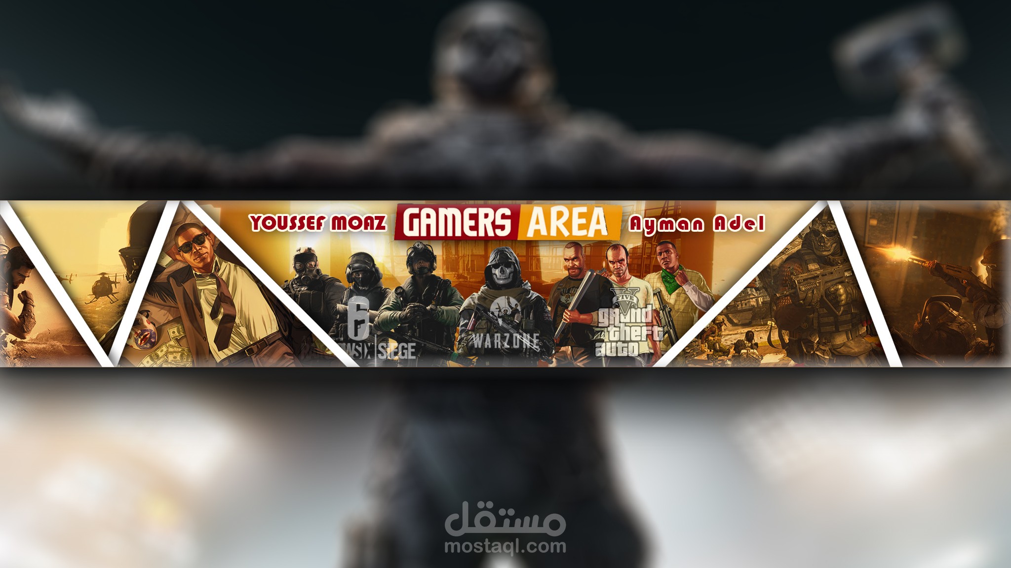 تصميمات لبعض بانرات اليوتيوب لقناة Gamers Area + لوجوز