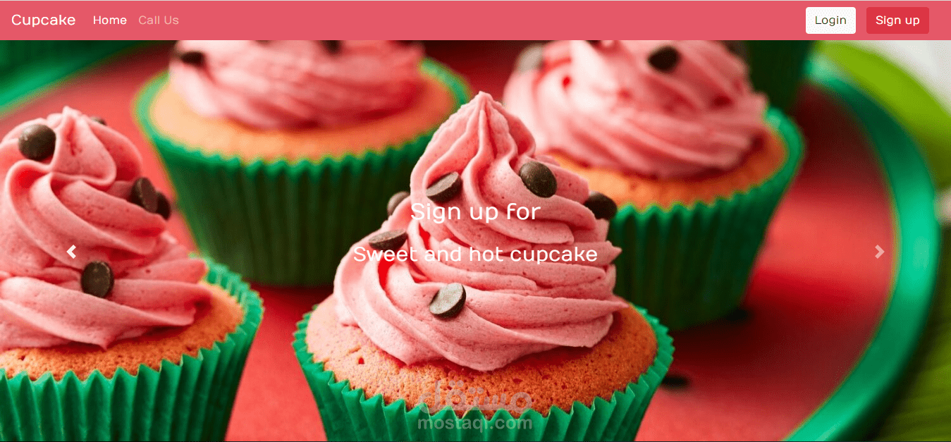 موقع لعرض منتجات ال Cupcake وبيعها