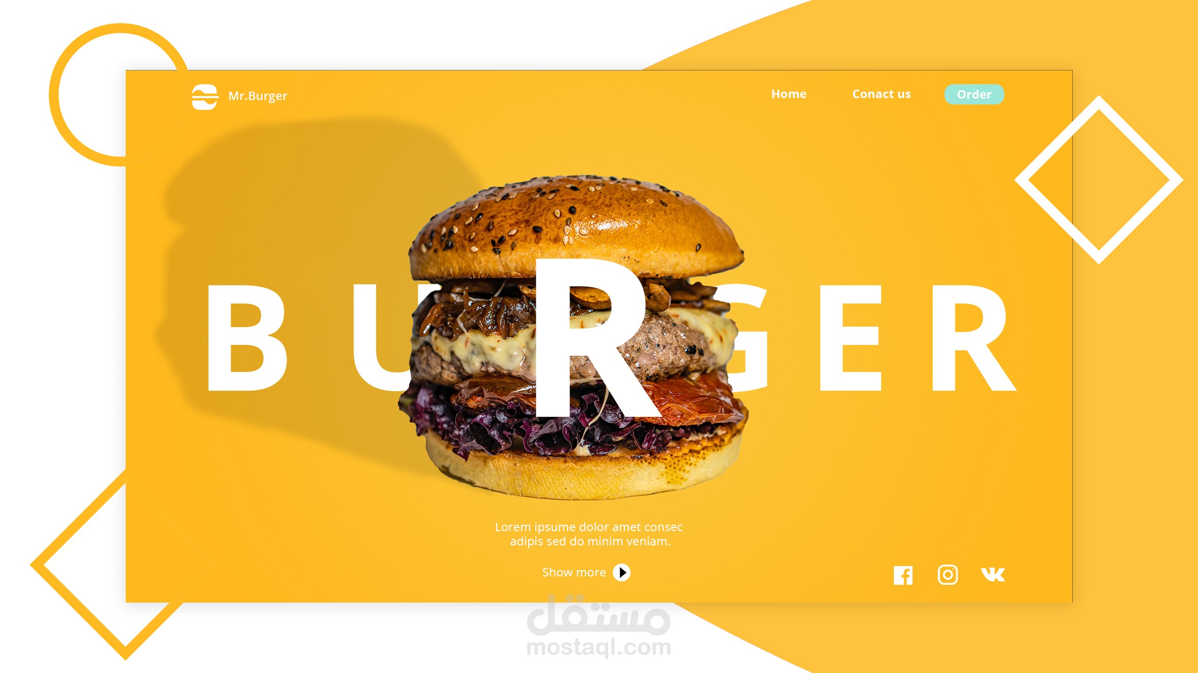 Burger website design