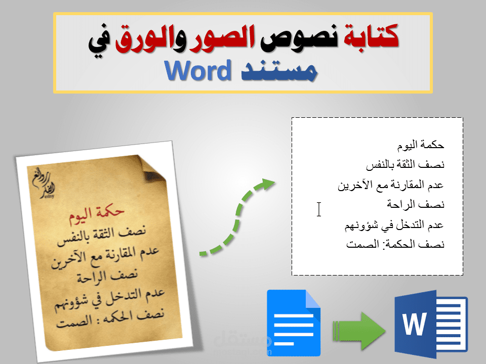 كتابة ملفات الوورد من أي مصدر