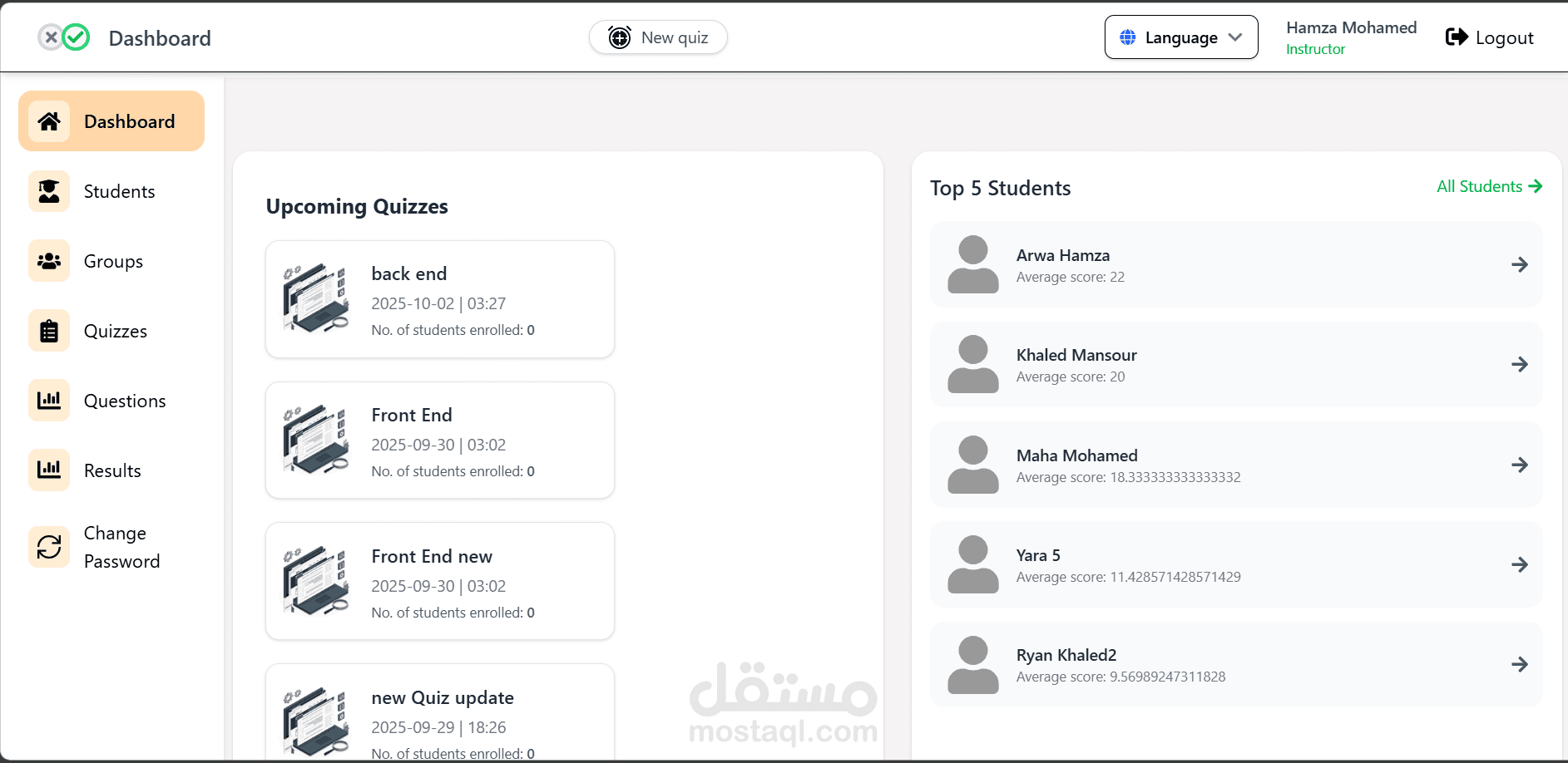 Interactive Quizzes System (Next.js + React)