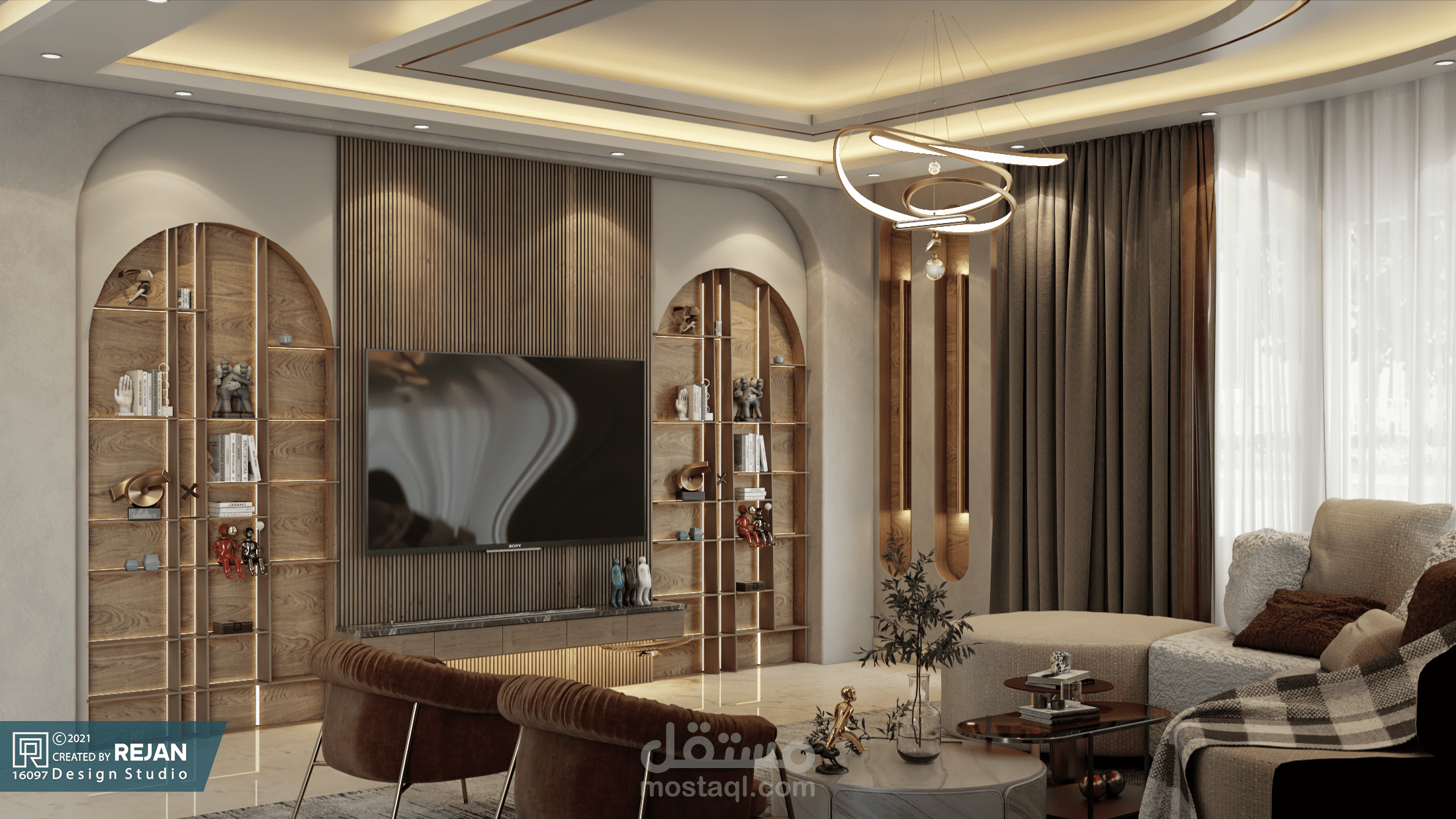 تصميم داخلي لغرفه معيشه