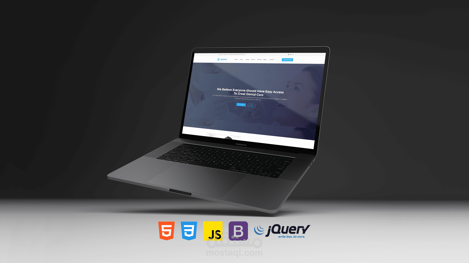 برمجة صفحة هبوط للعناية بالأسنان