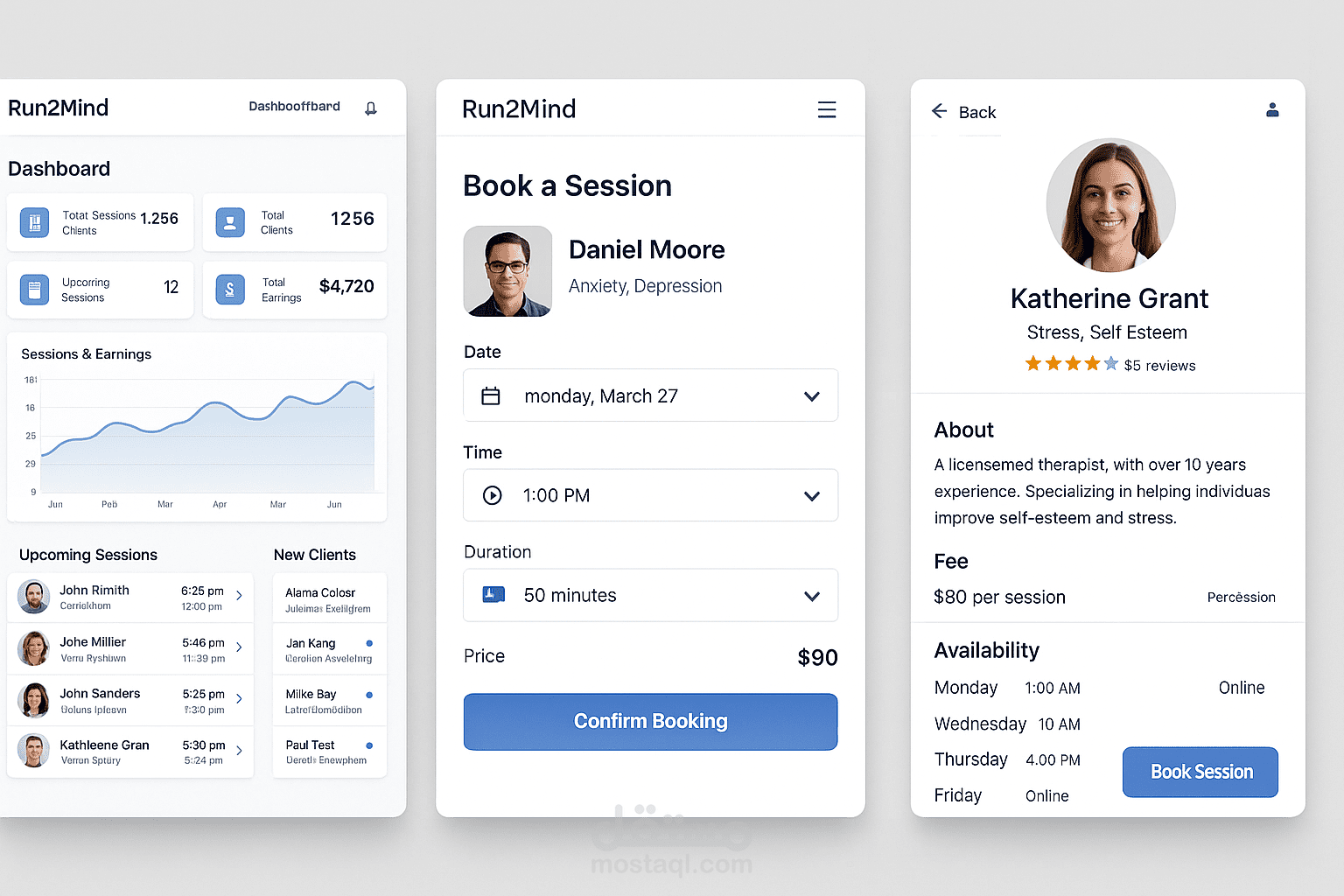 منصة حجز جلسات نفسية Run2Mind