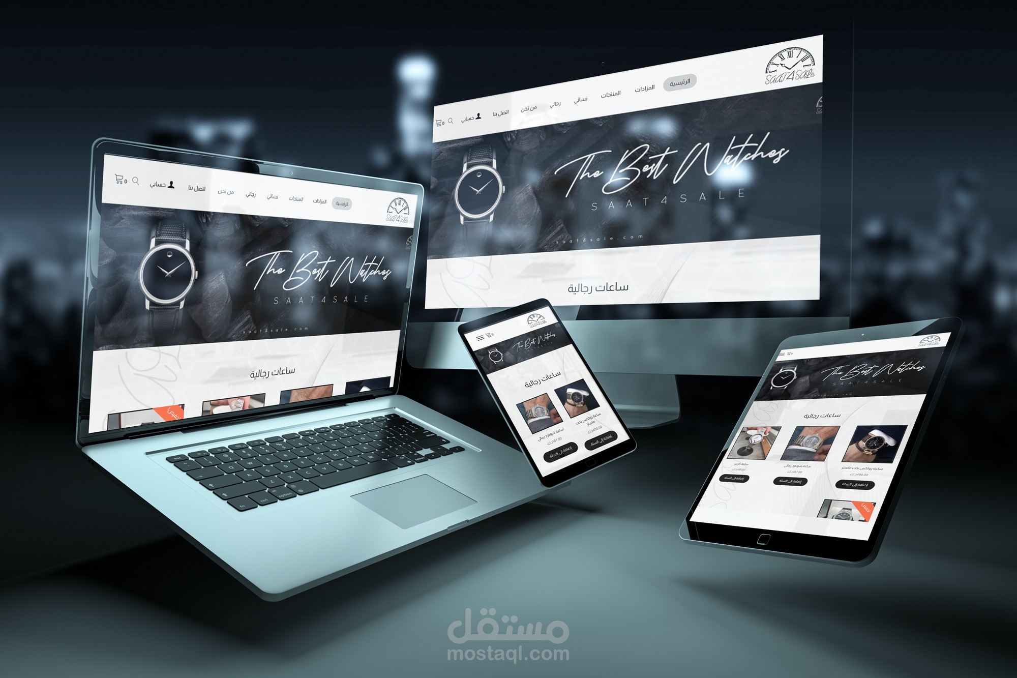 تطوير وتصميم متجر و مزاد علني للساعات .