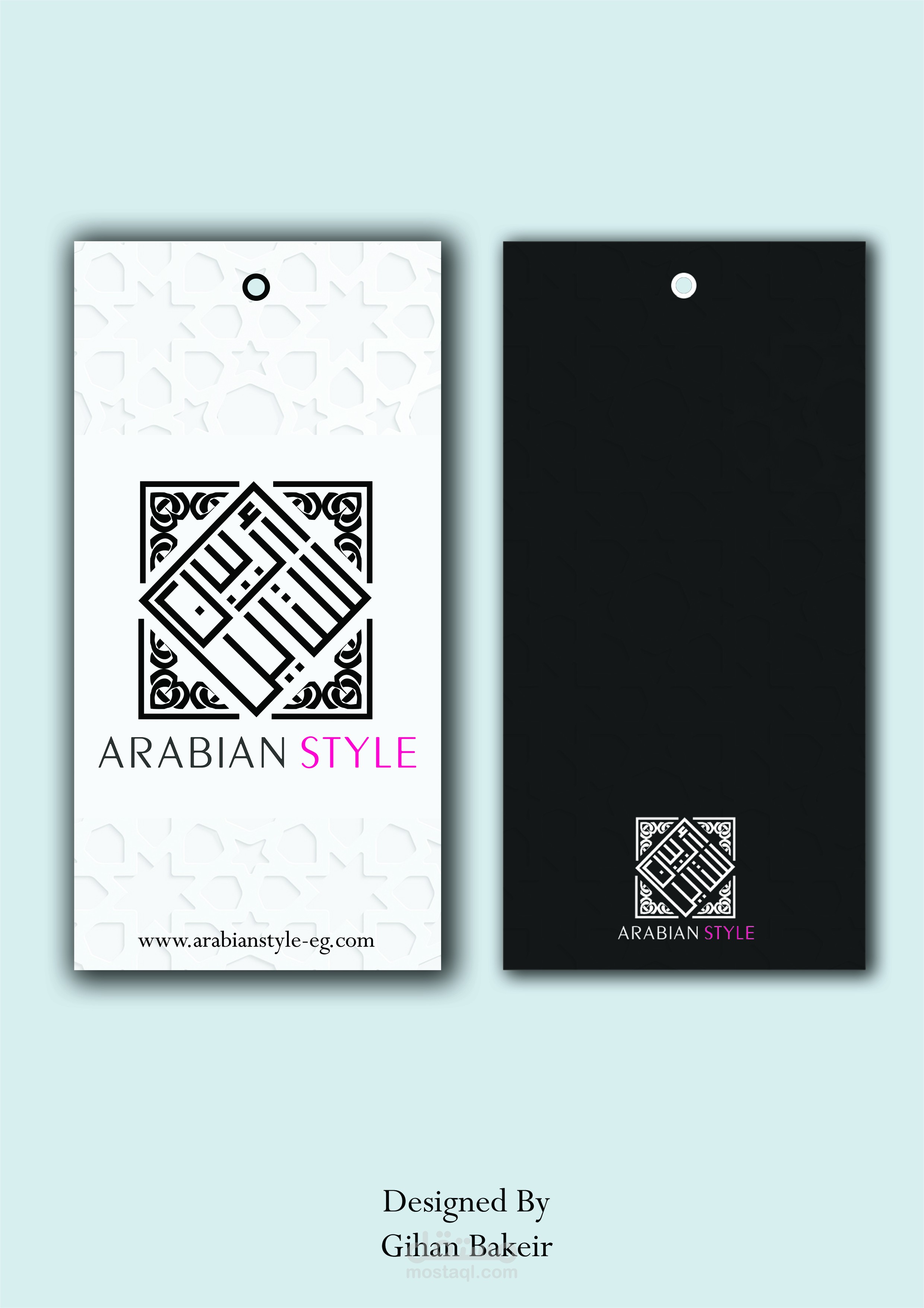 تصميم label  و بطاقة أعمال لشركة Arabian Style