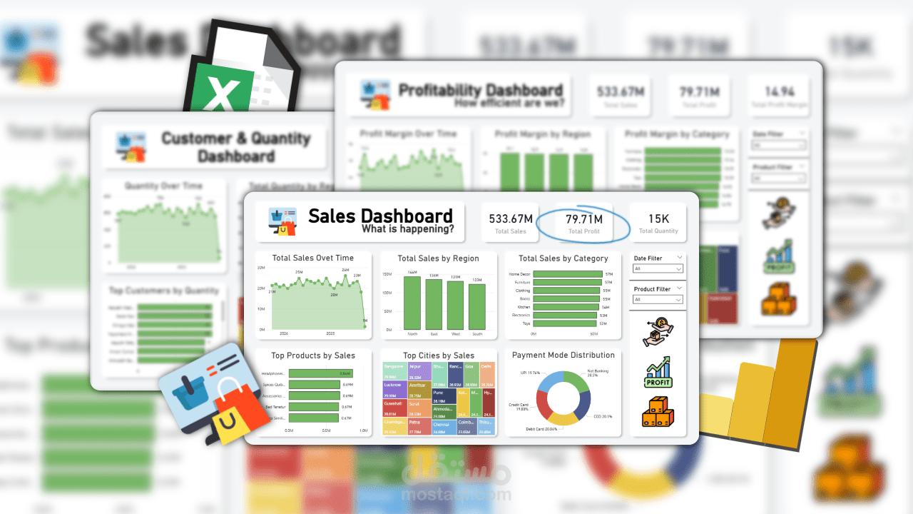 تحويل البيانات إلى قرارات: لوحة معلومات (Dashboard) شاملة لمتجر إلكتروني