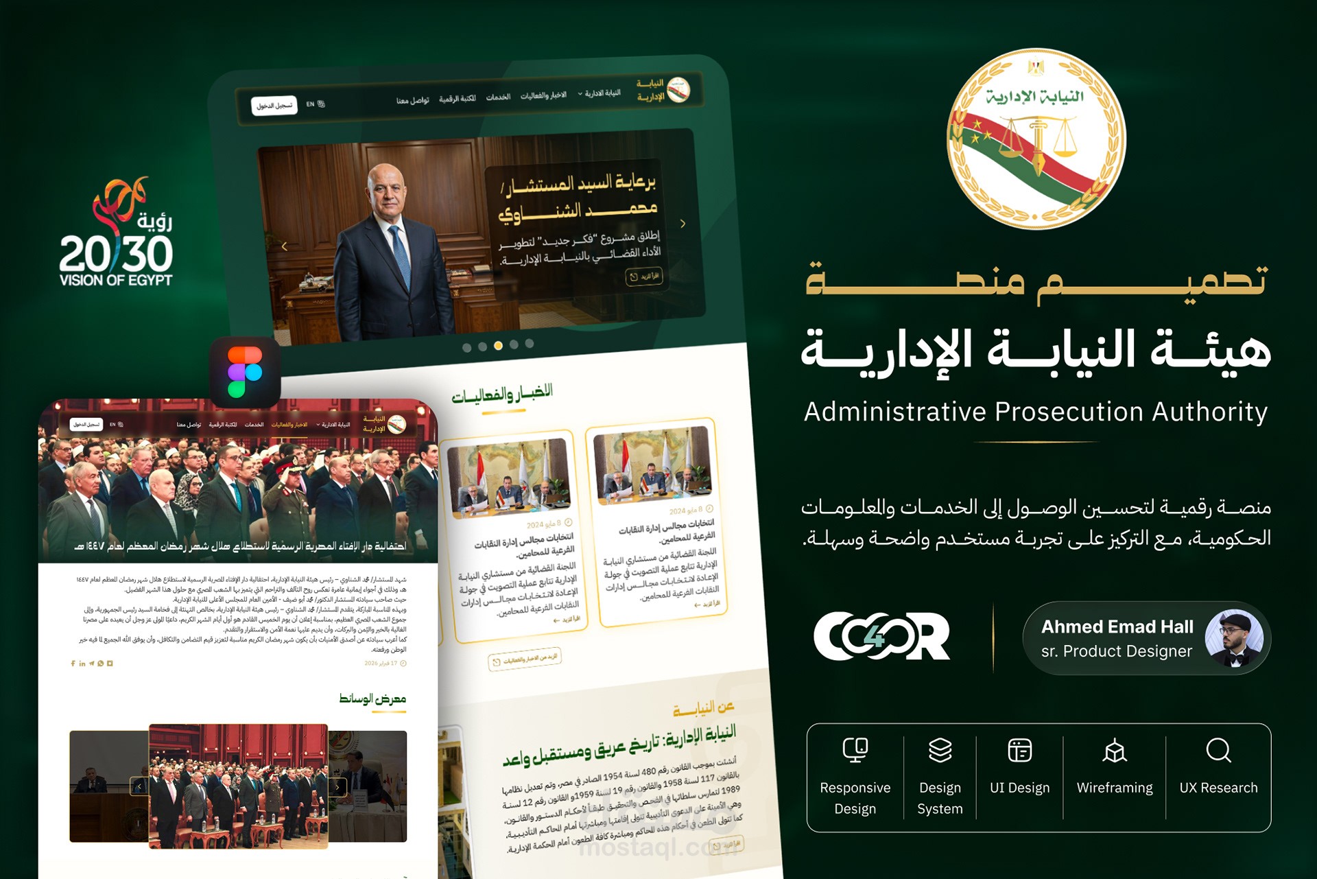 تصميم الموقع الرسمي لهيئة النيابة الإدارية المصرية