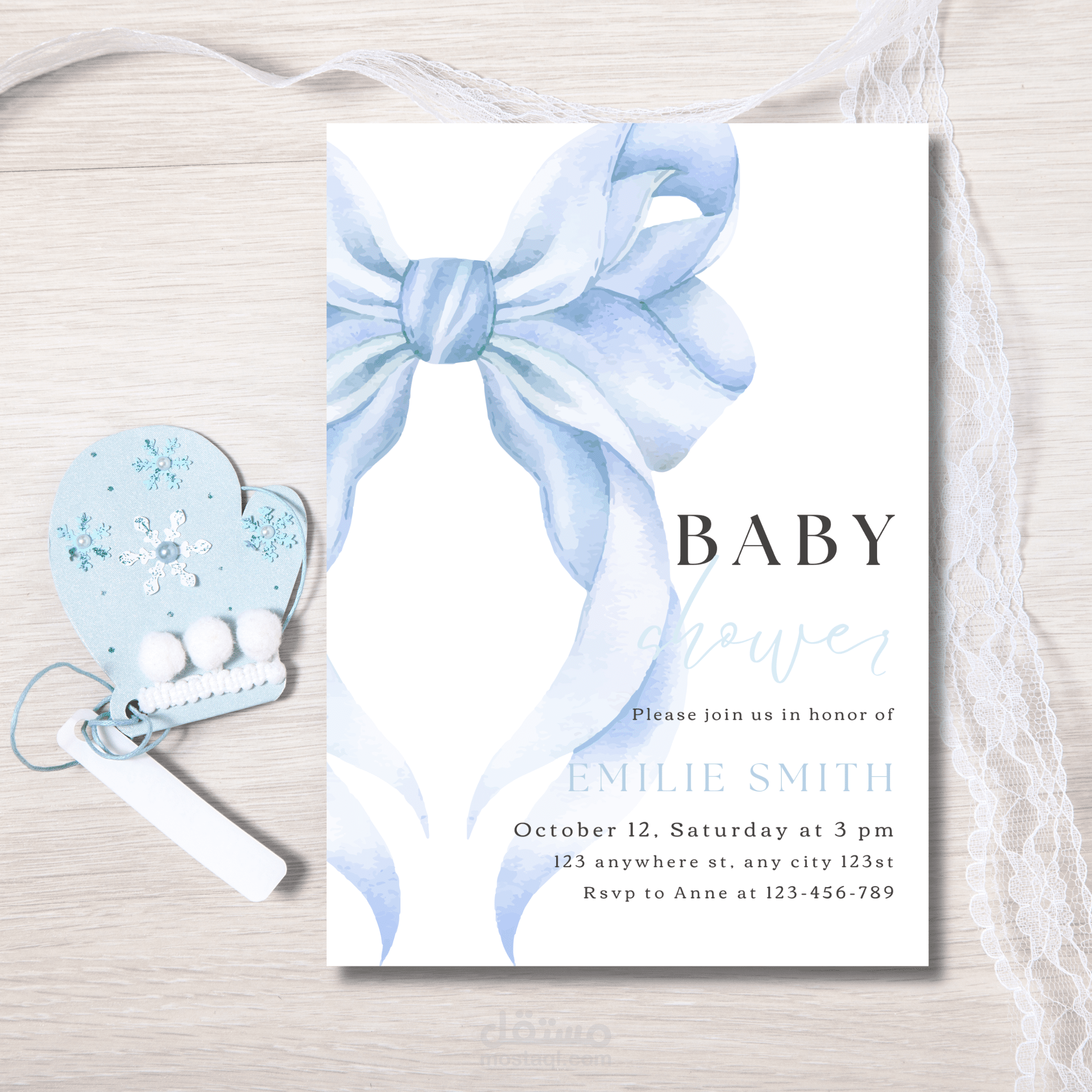 تصميم دعوات استقبال المولود